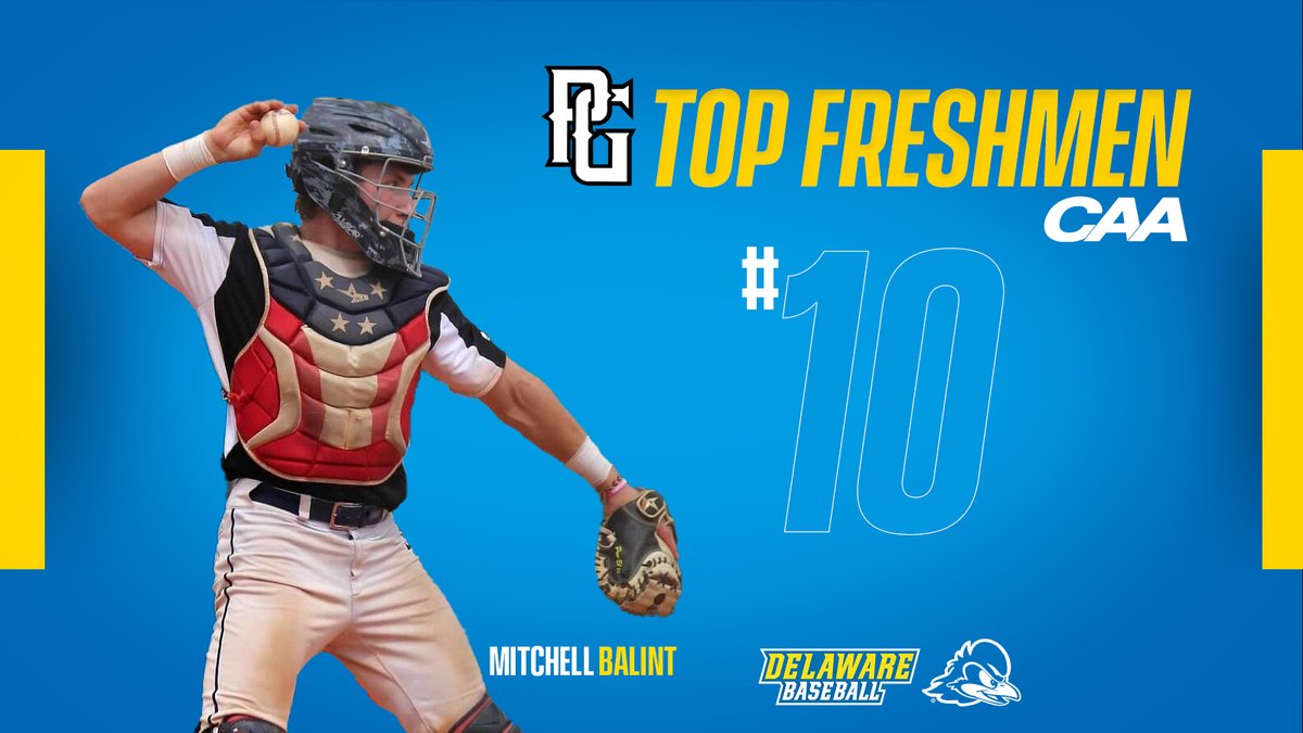 DelawareBASE's tweet photo. Two 🆕 #BlueHens find themselves inside the @PerfectGameUSA CAA Top-25 Freshman rankings!

🔟 Mitchell Balint
1⃣6⃣ @domvelazquez03 https://t.co/ni55rH8oYz