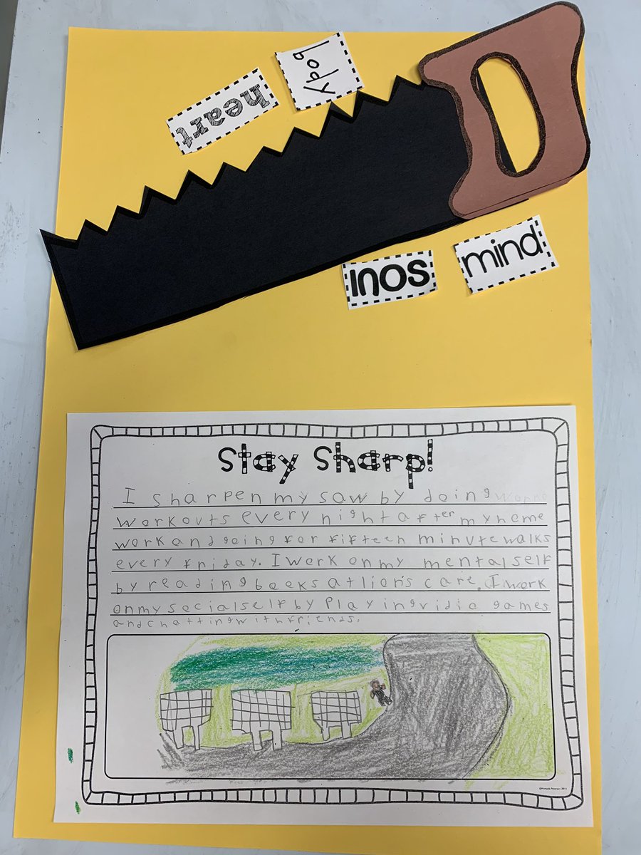 misscaruso4th's tweet photo. My kiddos loved talking about how they stay sharp outside of school! #leaderinme #habit7 #staysharp #fourthfun https://t.co/HzJpveK3Fc