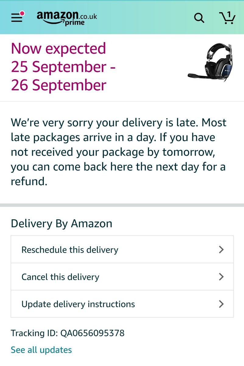 DerivativeDan's tweet photo. So where is my order @AmazonUK ?

Sorry its late we don't know where it is but it will be there by tomorrow (26th) - it was due 24th on a 3 day delivery.

How do you know it will be here if you dont know where it is?

We just know but if its not there we will refund you..eh? https://t.co/F5BVxuXVyF
