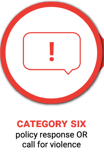 And then there's Category Six. That's when an influence operation either causes a real-world change of some kind, or else carries the risk of real-world harm. There haven't been many. Let's keep it that way.