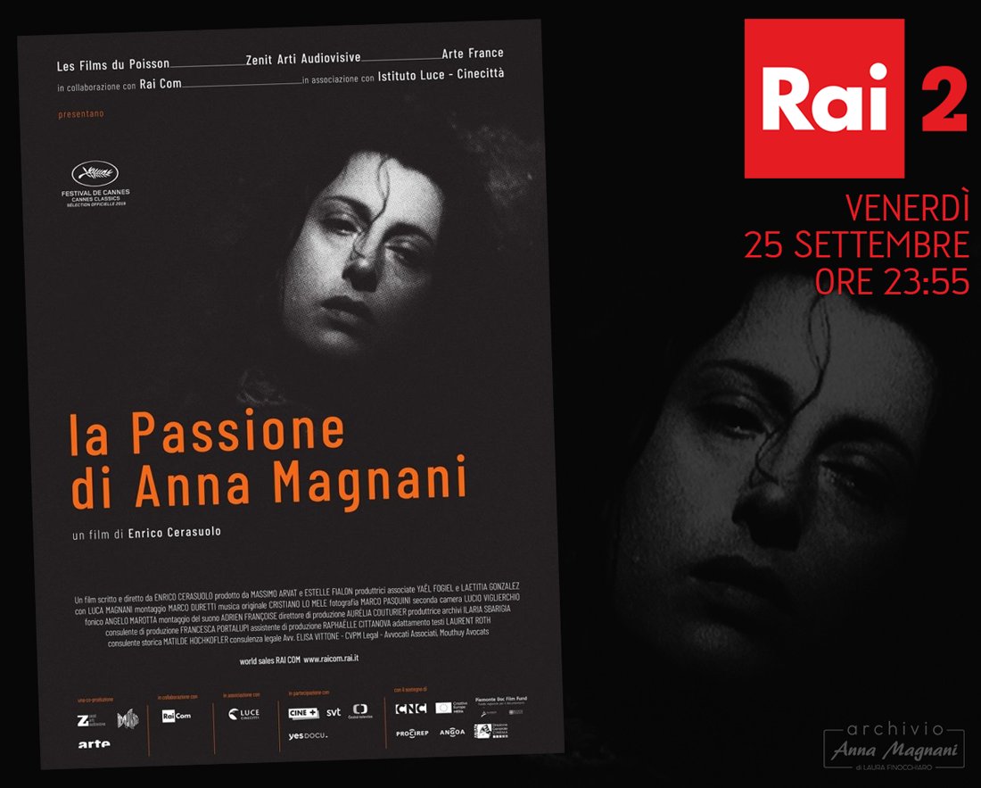 Vi ricordo l'appuntamento di stasera su <a href="/rai2/">rai2</a> alle 23:55 ;)

#AnnaMagnani