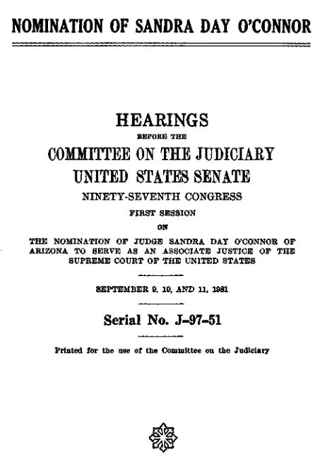 StateLibAZ's tweet photo. 39 years ago today, Sandra Day O'Connor became the first woman to be appointed to the @USSupremeCourt. π©ββοΈβοΈ
You can read the hearings on her nomination in our Federal Documents collection: https://t.co/uonpVTJOMs
#lovemyFDL #ArizonaFederalDocuments #ArizonasFirstWomen https://t.co/hhTto0VAte