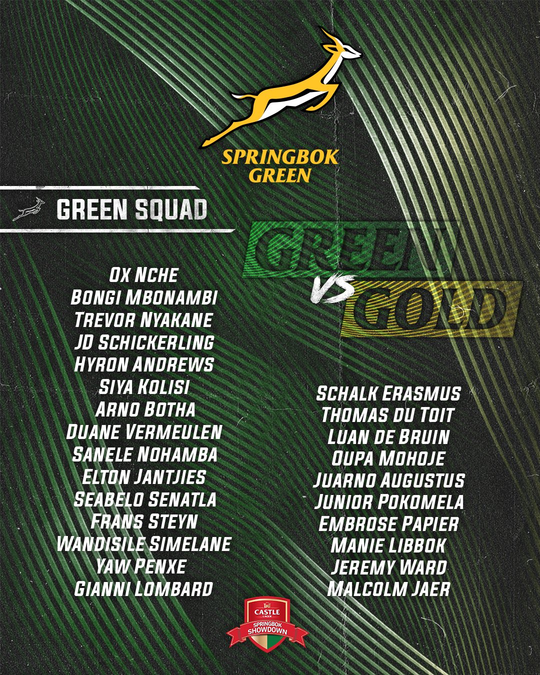 Springboks On Twitter Here Are Your Two Squads From The Castle Lager Springbok Showdown Player Draft Don T Miss Out On The Action Taking Place On 3 October 2020 At Dhl Newlands Which