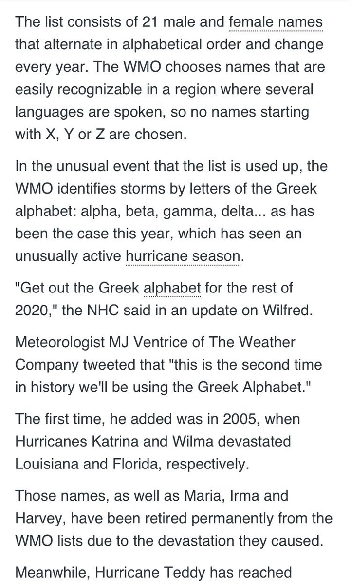 Did you know that we ran out of names for storms in 2020? We have been “forced” to turn to the Greek alphabet/Brain wave names.We’ve already had Alpha and Beta.No coincidences?Multiple meanings exist? 16/