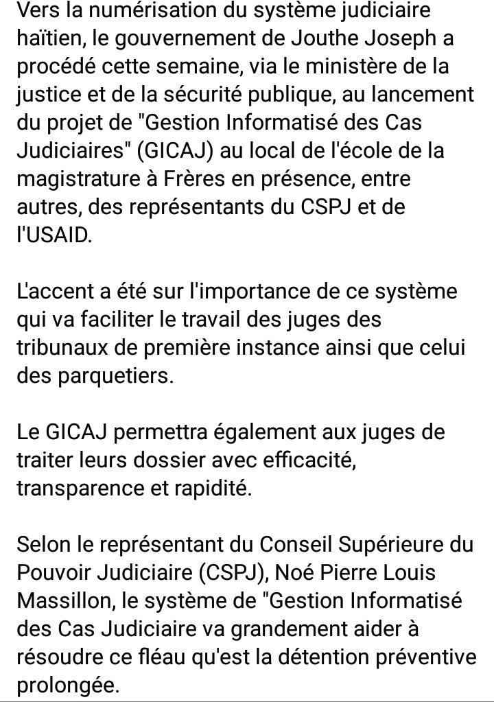 Chris_monfiston's tweet photo. Moun yo pase trop temps nn détention provisoire c kom si mot provisoire lan pa gen sans li menm.
Antouka @JoutheJoseph nou swete e nou espere ke sa pa kanpe menm jan ak anpil lot projet nan peyi an.

@Fans_PM_JoutheJ @PrimatureHT @nouvelliste @Frantzduval https://t.co/BZJy0FopE8