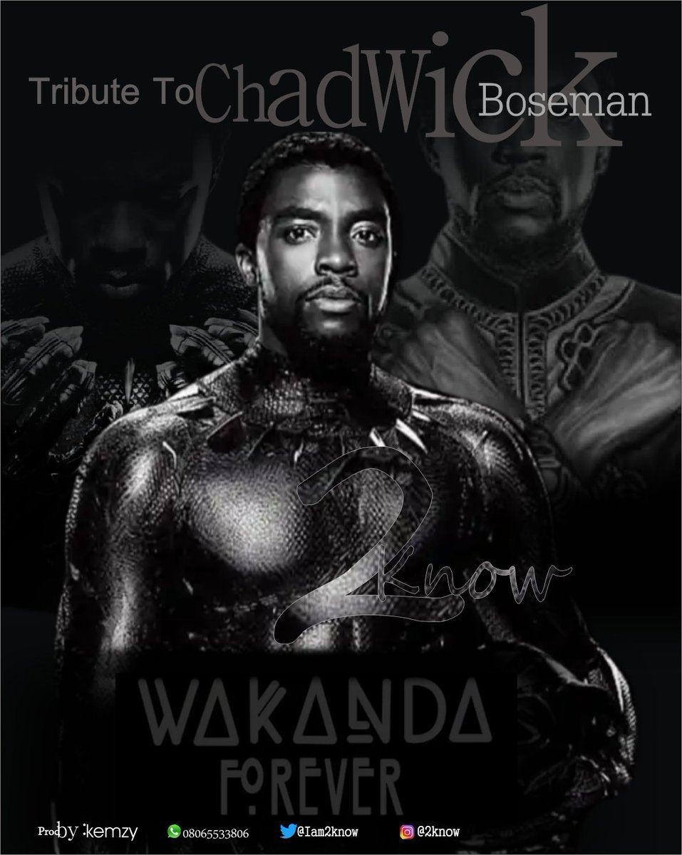 Mr2Know's tweet photo. As we mourn🙇 our legend Chadwick Boseman, we our fans have worked to keep his memories unforgettable in our heart💔 by doing something special and remarkable "TRIBUTE TO CHADWICK BOSEMAN" which is coming on soon!! Links will be given for redirection!!🙏 https://t.co/kxz6X4XdXt