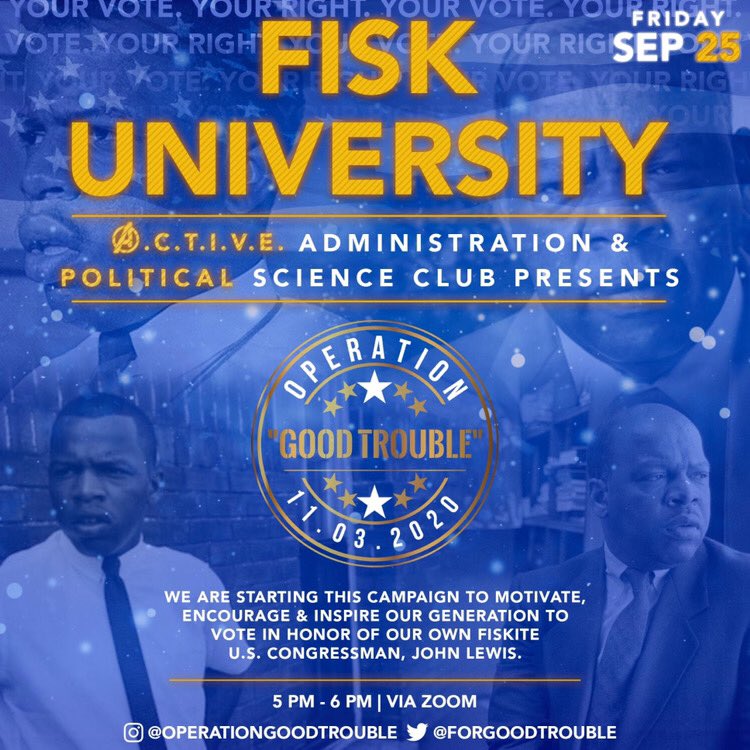 Delrae_k's tweet image. Learn checks and balance along with how to register and get an absentee ballot today with the launch of “Operation Good Trouble” a program honoring the late John Lewis