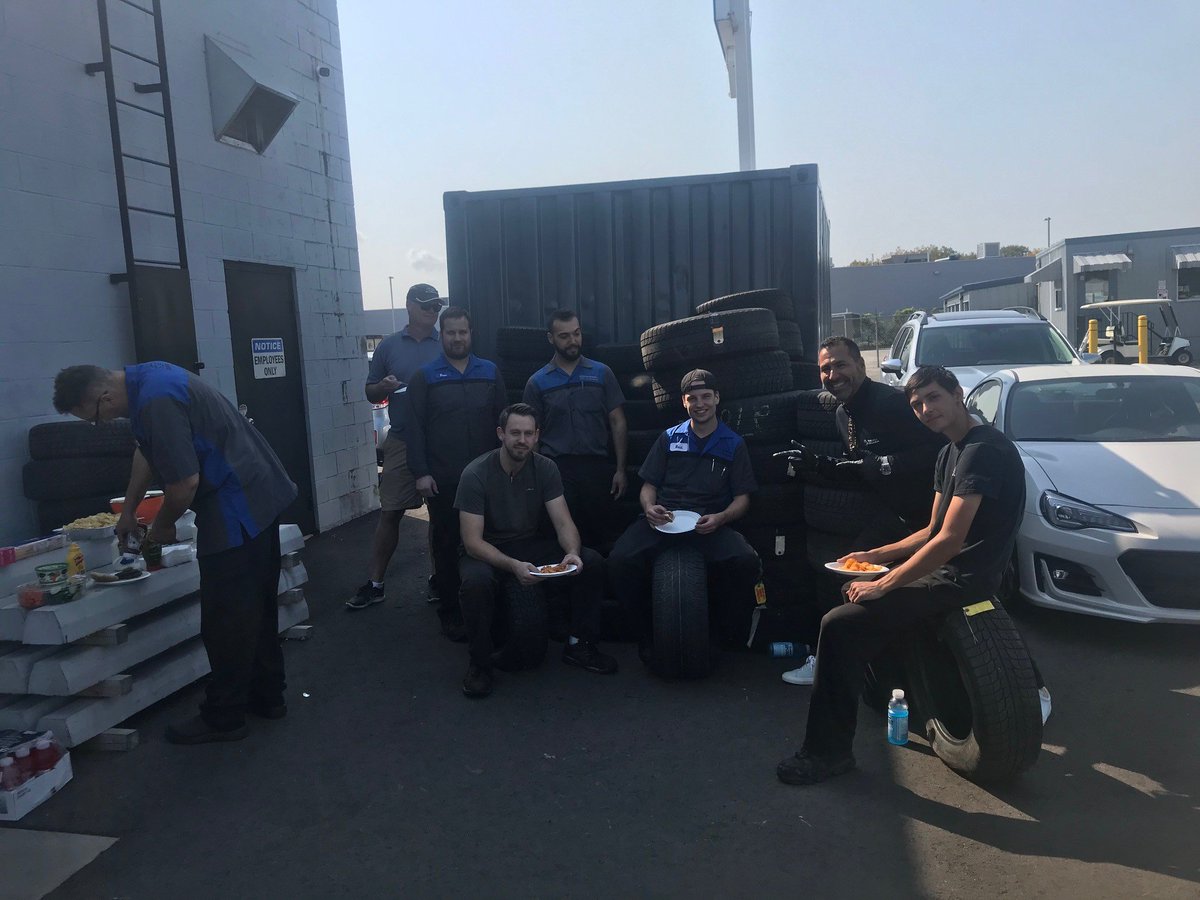 SubaruofNiag's tweet photo. What's the best way to kick off a weekend? A BBQ lunch with your favourite coworkers.

Thank you to our grill masters, Alex and Shamil, for making this happen! 🍔🔥 https://t.co/HJDsLTu7vR