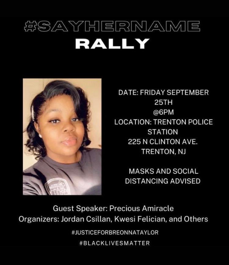 📢TODAY📢 

Join #SayHerName rally for Breonna Taylor @ Trenton Police Station 6pm