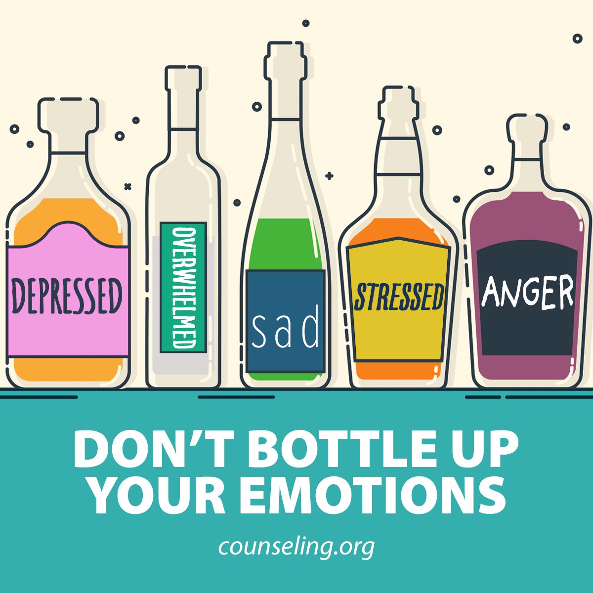 ACACounselors's tweet image. In times like these, it&apos;s easy to be experiencing a variety of different emotions so it&apos;s important to remember not to bottle them up and get overwhelmed by everything you&apos;re feeling. #CounselorsHelp