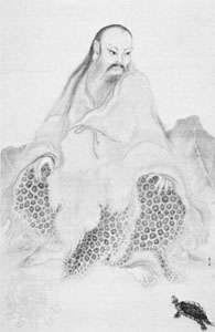 Chinese mythological emperor Fu Xi appeared around 2900 BC (200 years later after  #Kaliyuga ?).He is depicted as a man growing out of mountain and dressed with animal king. http://www.zeigua.com/iching/iching_fuxi.html https://www.britannica.com/topic/Fu-Xi 4/n