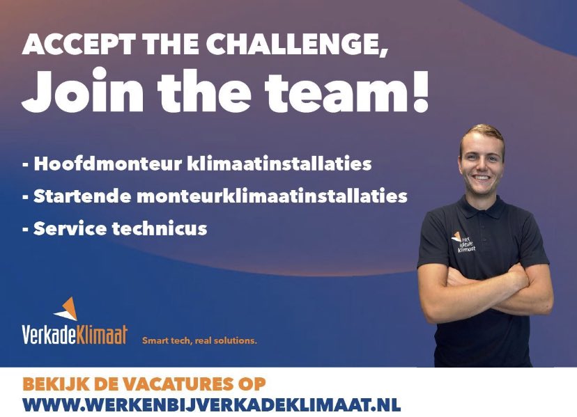 De carrière krant gemist? Of niet ontvangen? Check onze vacatures op werkenbijverkadeklimaat.nl