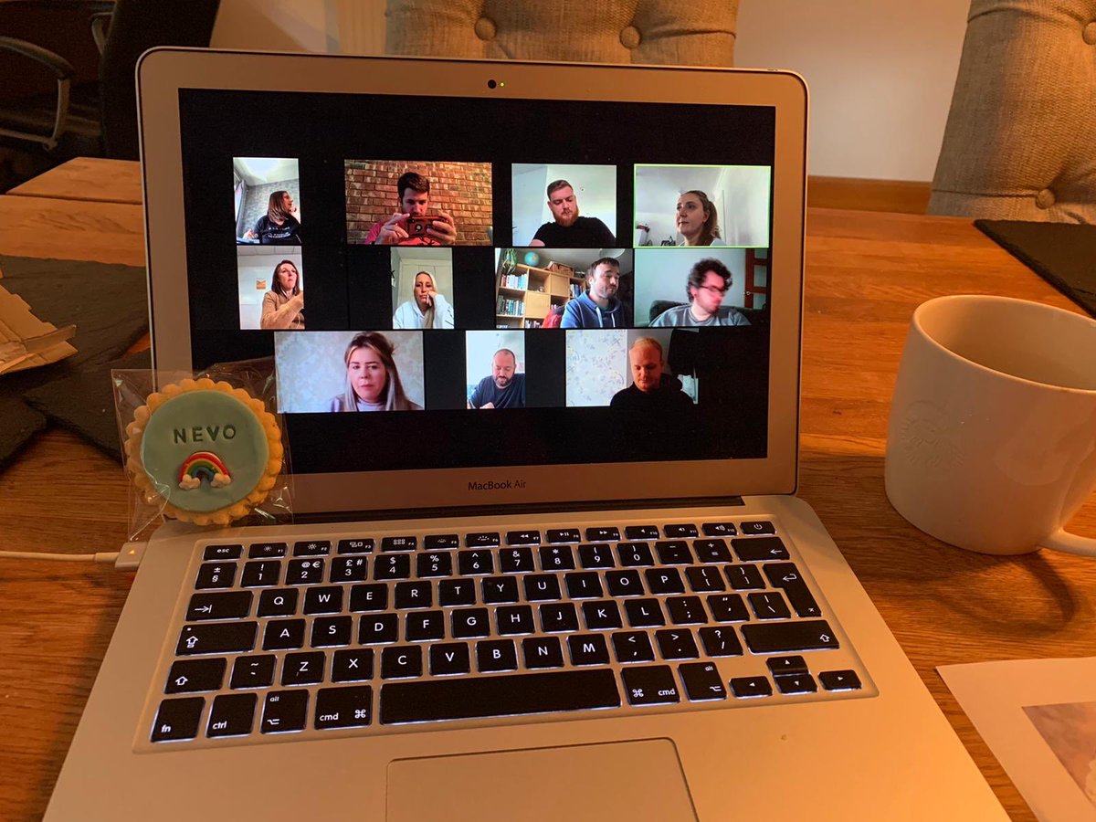 PremexGroup's tweet photo. We may be separated but our sales + marketing team had a blast this morning, during their virtual @macmillancancer #coffeemorning (even though the may not look like it on the #Zoom picture 😂). A huge thanks to @BrewAndBakes for the postal goodies 😊 #fundraising #teambuilding https://t.co/skxrFDnDla