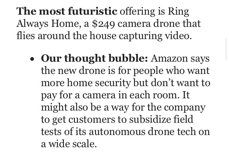 Love to maintain privacy and security inside my own home with constant drone surveillance. (Via <a href="/axios/">Axios</a>)