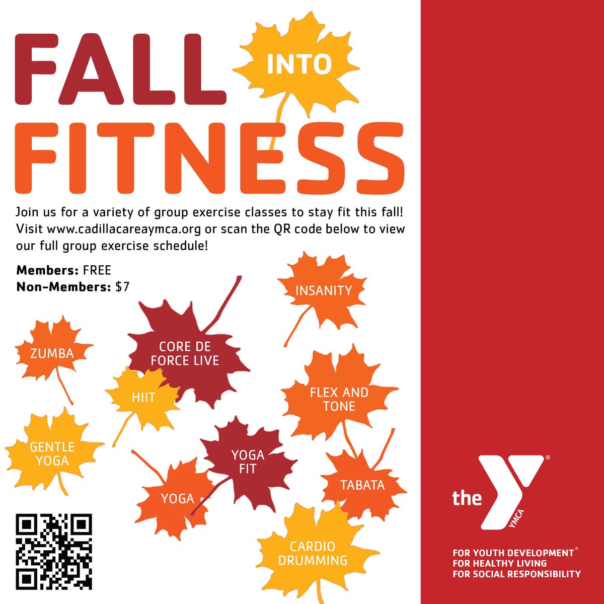 Fall is here. Come try one of great group exercise classes.  #ymca #forabetterus #fitness