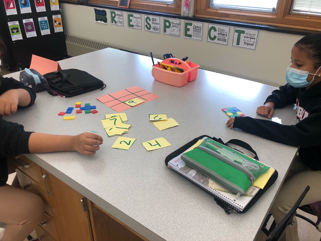 These students are having fun and practicing their math while playing Numbers Tic Tac Toe! #RBBisBIA @MTollaku <a href="/rbmsROCKETS/">Red Bank Middle</a>