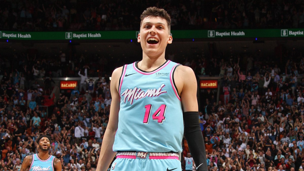 NBA's tweet image. 🗣️ NBA DREAMS COME TRUE.

Coming off his historic 37-PT performance in Game 4, Tyler Herro and the @MiamiHEAT advance to the NBA Finals with a win tonight in Game 5 at 8:30 PM ET on ESPN! #NBAPlayoffs