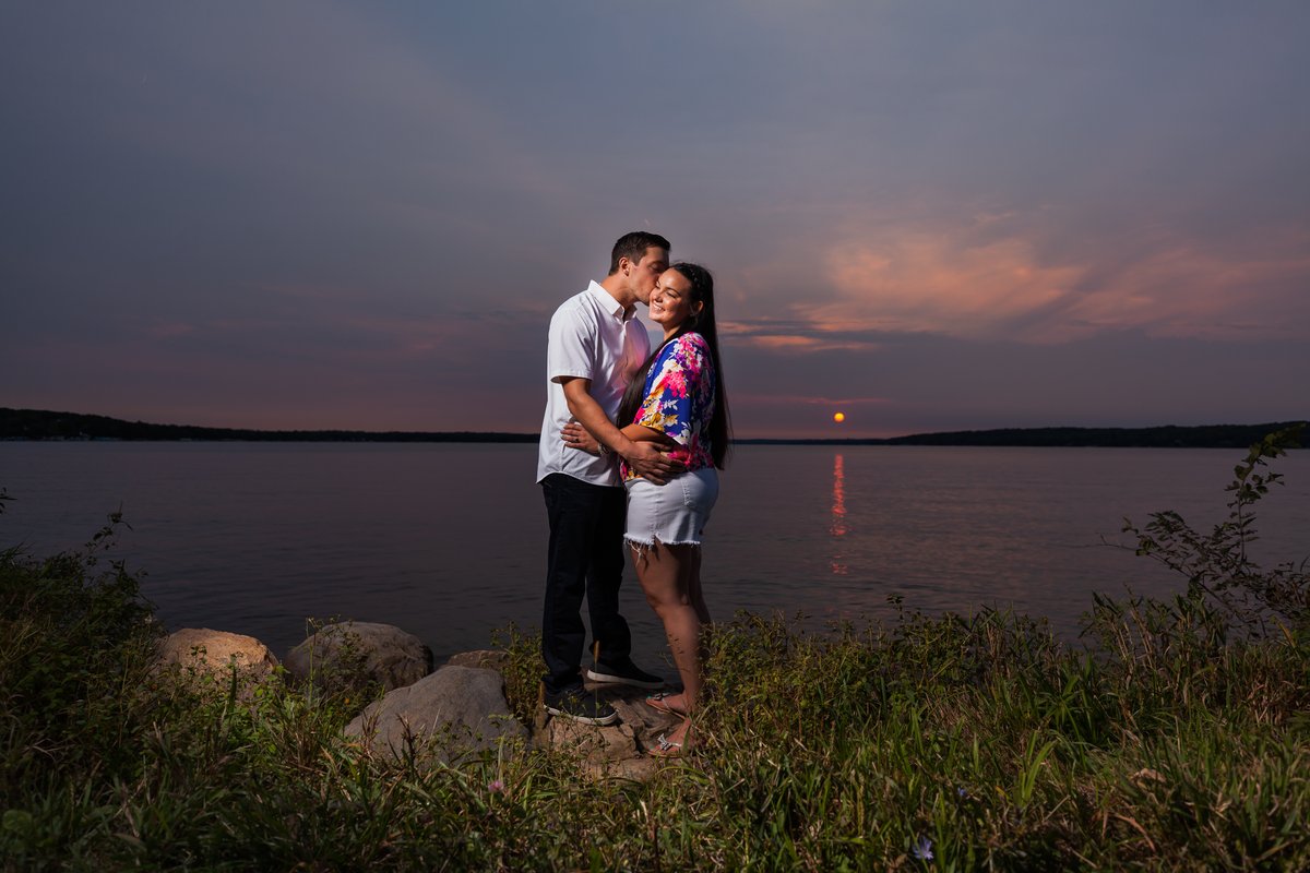 😍 Didn't think we were going to catch much light for sunset and then this happened at the last possible moment!! 📷 <a href="/Fornearphoto/">Fornear Photo</a>
.
.
.
#engaged #engagement #lakegenevawi #lakegenevawedding #wedding #wisconsinbride #wibride #weddingphotography #sunset #madewithmagmod