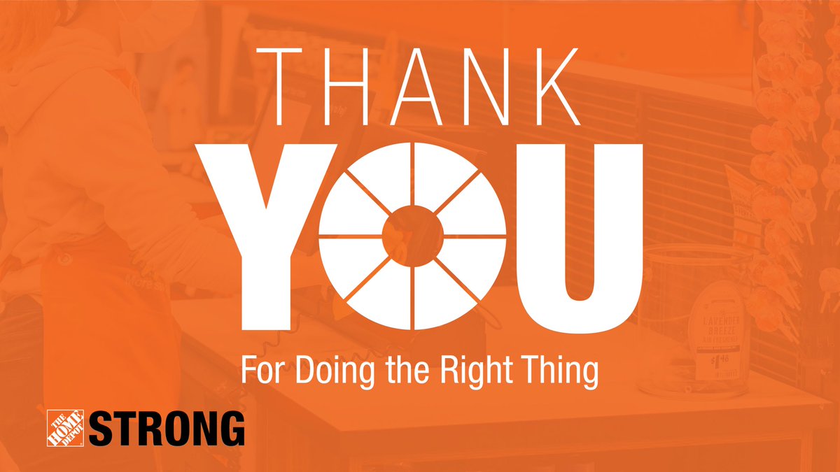 To our fantastic team in D95, Philadelphia, PA😎: Our @HomeDepot associates continue to live our values when it matters the most. That’s what it means to be #HomeDepotStrong. Thank you to our associates for doing the right thing every day!!👊
