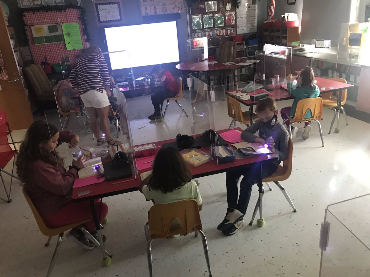 A little “Flashlight Friday” reading in our camping themed 3rd grade classroom.