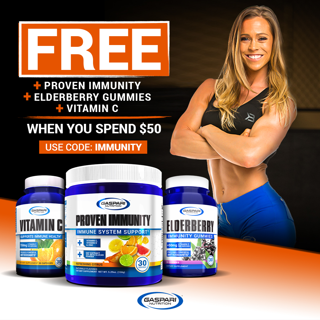 RichGaspari's tweet photo. Flu Season is right about the corner, but #TeamGaspari has your back! For a limited time, spend $50+ and you’ll receive #ProvenImmunity + #Elderberry Gummies + #VitaminC, absolutely FREE. Head to https://t.co/Lu6O0Pe4FC and use coupon code “IMMUNITY” at checkout 💪 https://t.co/2R0OLRt7Ef