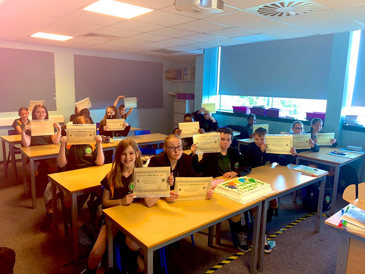 BgisN's tweet photo. Our SolvEmoji champions 7G2 celebrating their success with our week long competition @BGIS_Maths @BGreenIntSchool . #solving #MathsPartyDay2020 #Emoji https://t.co/7pskrRsGQC