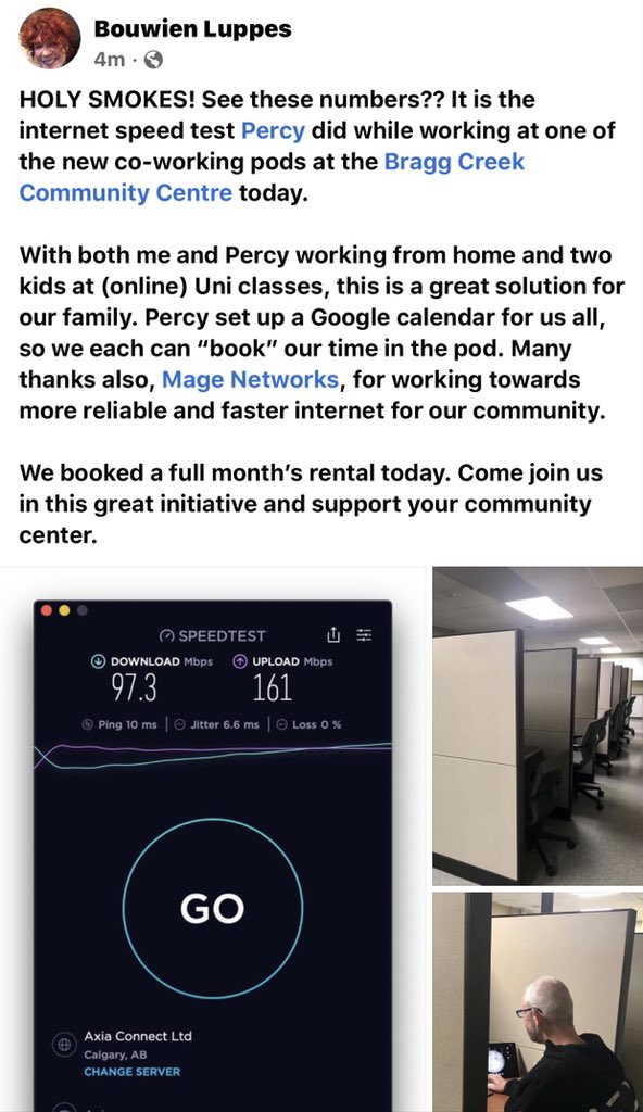 magenetworks's tweet photo. 🤗🥳 what a way to end the week! We’re proud to be part of the Bragg Creek community and so happy to hear that the pods are working out so well!! https://t.co/864SRr3gCg