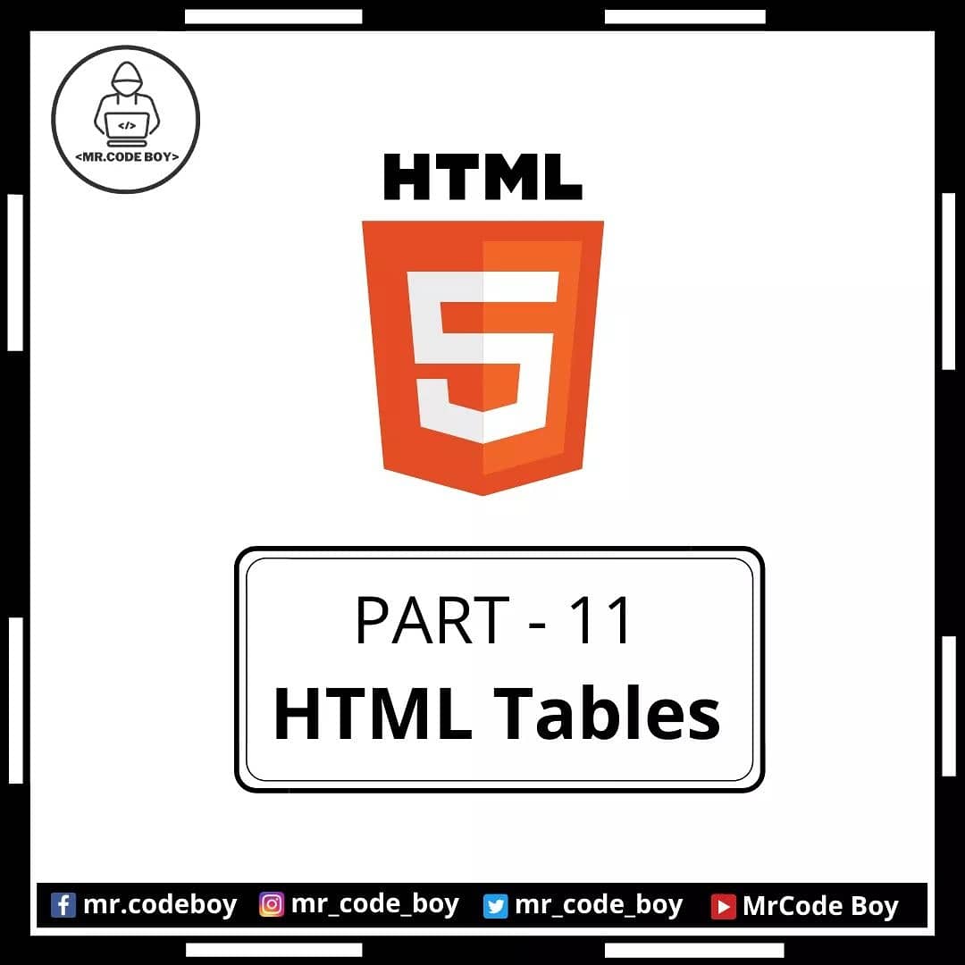 mr_code_boy's tweet image. HTML Part - 11 (Tables)

Like, Share, and Follow for more technical stuff.

YouTube - bit.ly/mrcodeboy
Facebook - facebook.com/mr.codeboy/
Instagram - instagram.com/mr_code_boy/
Twitter - 

#coding #html #css #javascript #java #development #developer