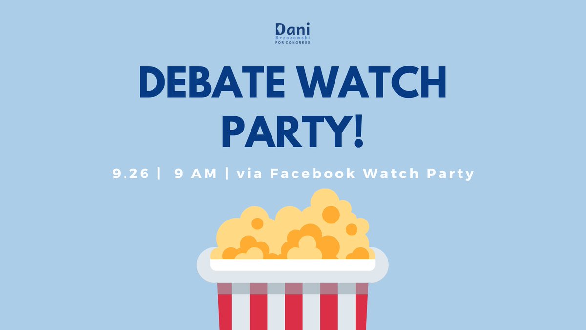 DaniForCongress's tweet photo. Join us for our Debate Watch Party while I go head- to-head with Adam Kinzinger tomorrow at 9am!
Sign up below, bring a snack and get comfortable- you won't want to miss it! #DaniDebate
https://t.co/xH11gBXBer https://t.co/MyCHrC51So