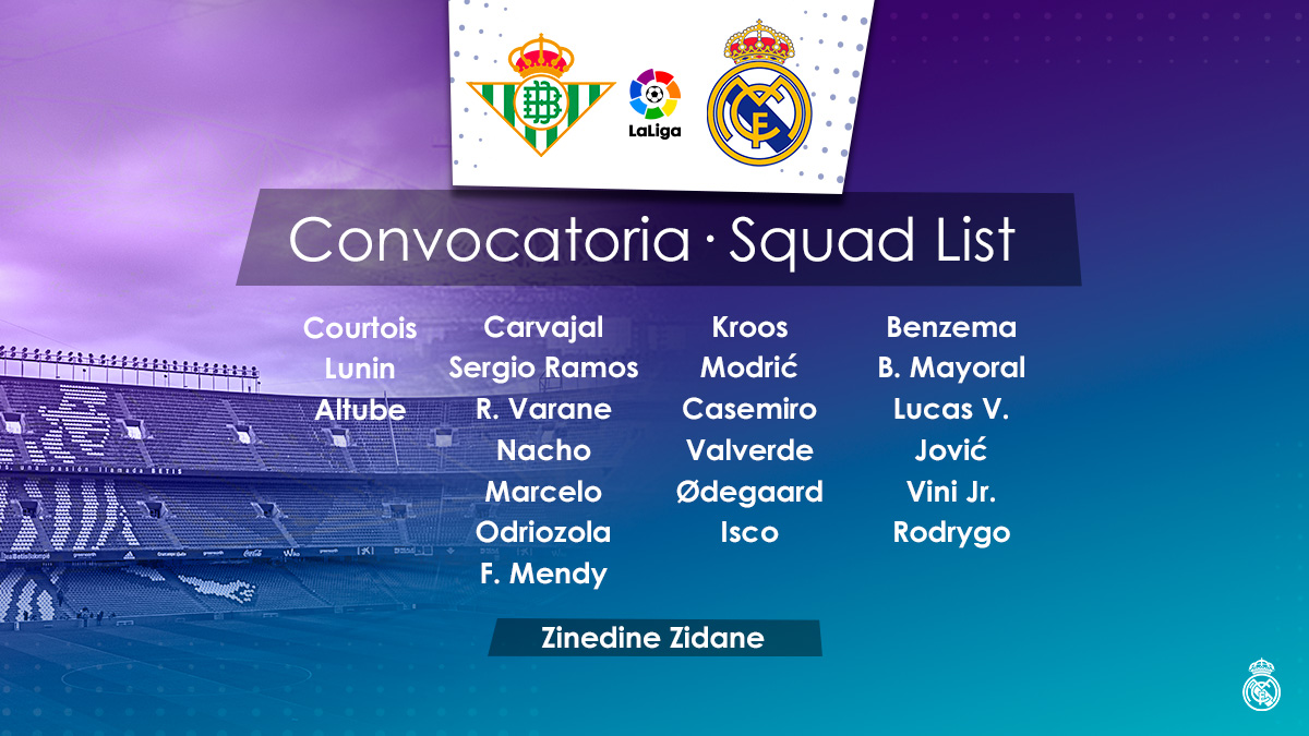 realmadriden's tweet image. 📋 Our 22-man squad for the match against @RealBetis_en!
#RMLiga | #RealBetisRealMadrid
