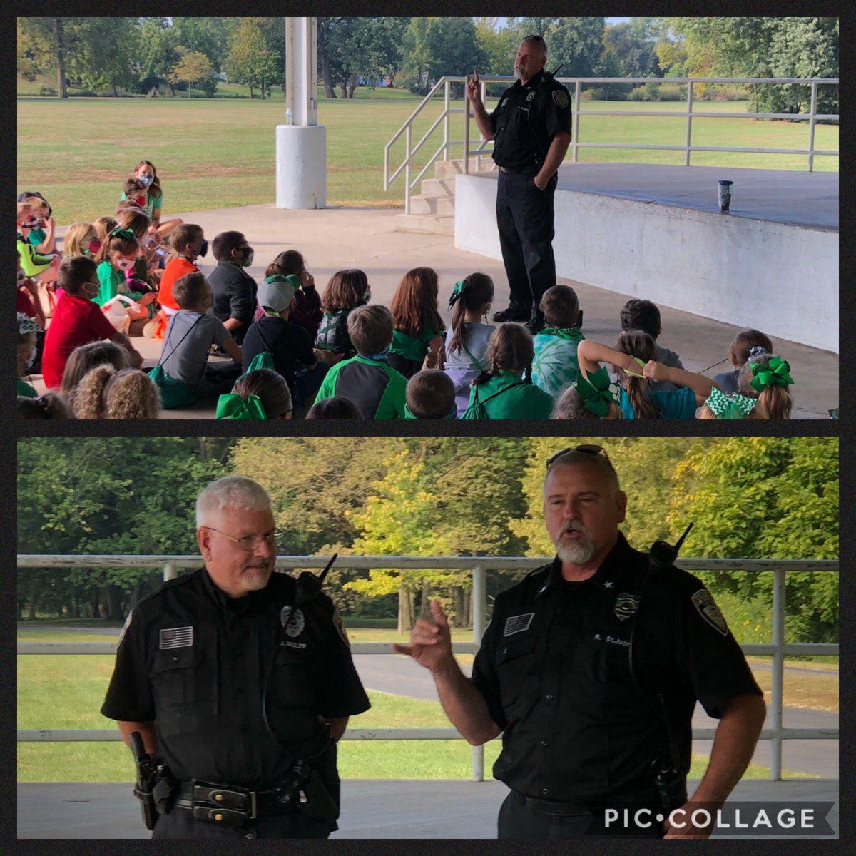 A great big thank you to Chief St. John and Officer Wulff for teaching us about the responsibilities of the Yorktown Police Department. We appreciate your dedication and service to our community! ❤️👍😊