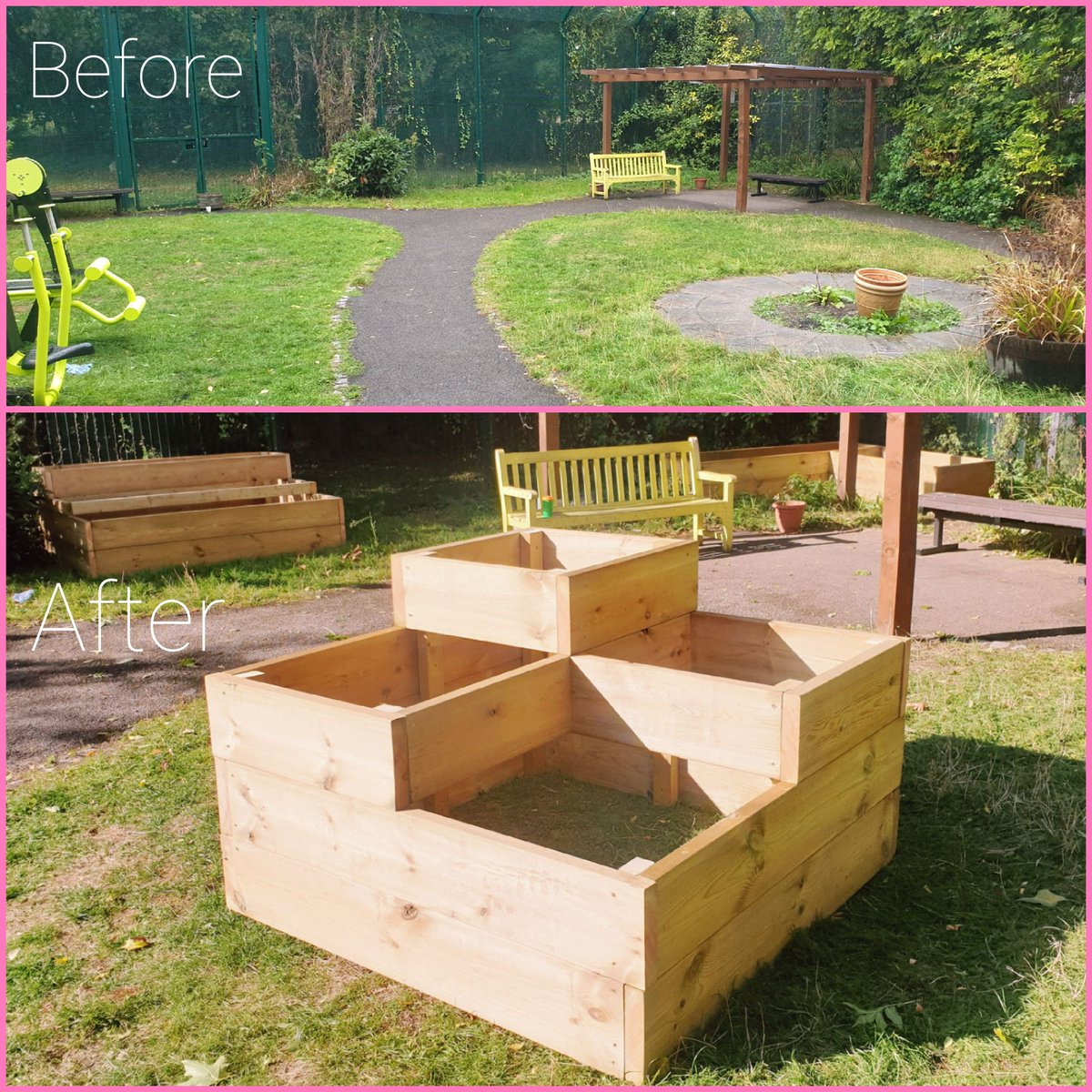 SophiaOT_'s tweet photo. Thanks to the amazing David @SydenhamGarden,we now have 3 raised beds at The #LadywellUnit, ready for us to do some growing!πΏπΊ Looking forward to transforming this into a lovely #sensorygarden & #therapeutic space!#gardening #horticulture #growyourown #mentalhealth @MaudsleyNHS https://t.co/fMIPOpztuj