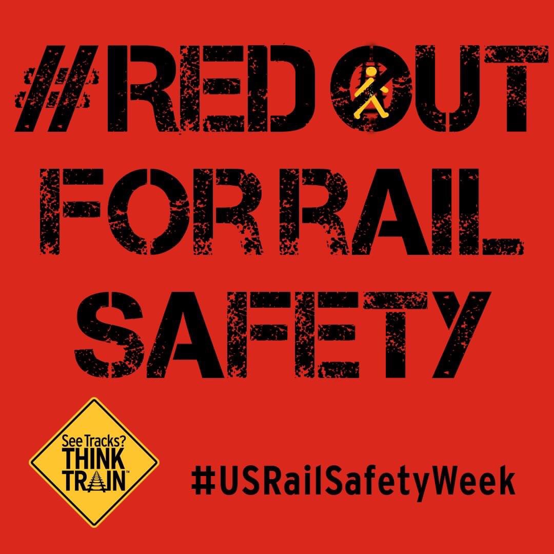 NWCDS's tweet photo. #railsafetyweek #stoptracktragedies911
Wear Red or “Red Out” for Rail Safety to show support for safety near tracks and trains & share your pics with the #USRailSafetyWeek hashtag. https://t.co/eqDqLGLr5B