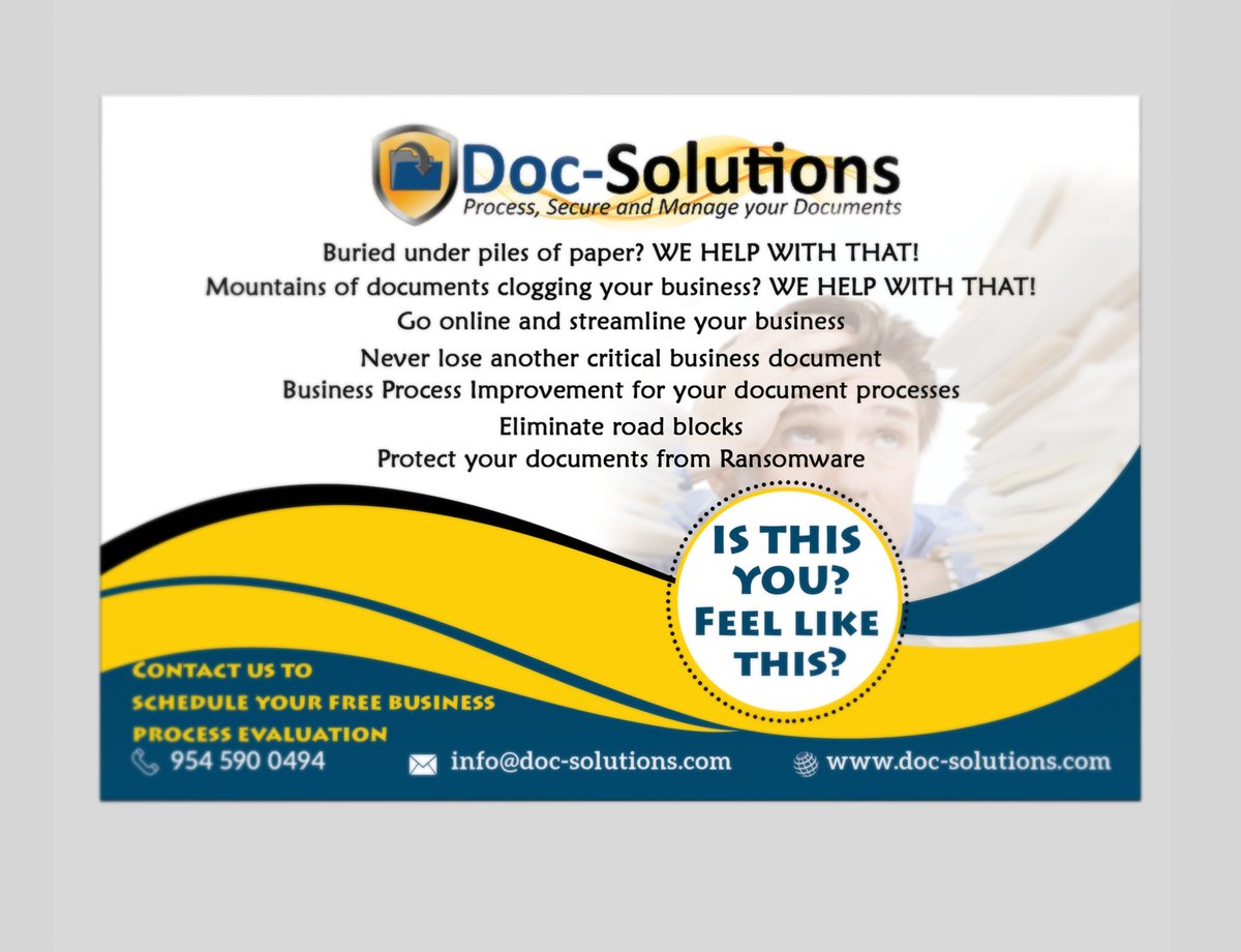 DocSolutions_'s tweet image. Are your documents out of control?   
Contact us now at 954-590-0494
#documentsecurity #DRM #EDM #Ransonware #breach  @DocSolutions_