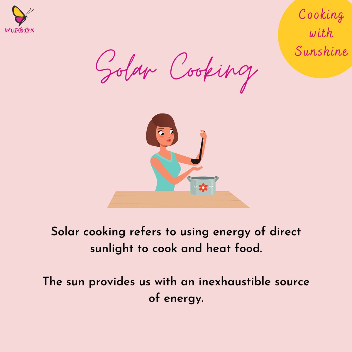 WudBoxIndia's tweet photo. Solar cooking helps to reduce social, economic, high iron environmental costs such as black soot, and fossil fuel emissions that affect all human beings and all current environments. 🌍

Would you ever want to shift to Solar cooking?? ☀️

#solarenergy #solarcooking #solarcooker https://t.co/wMTvyApUdt