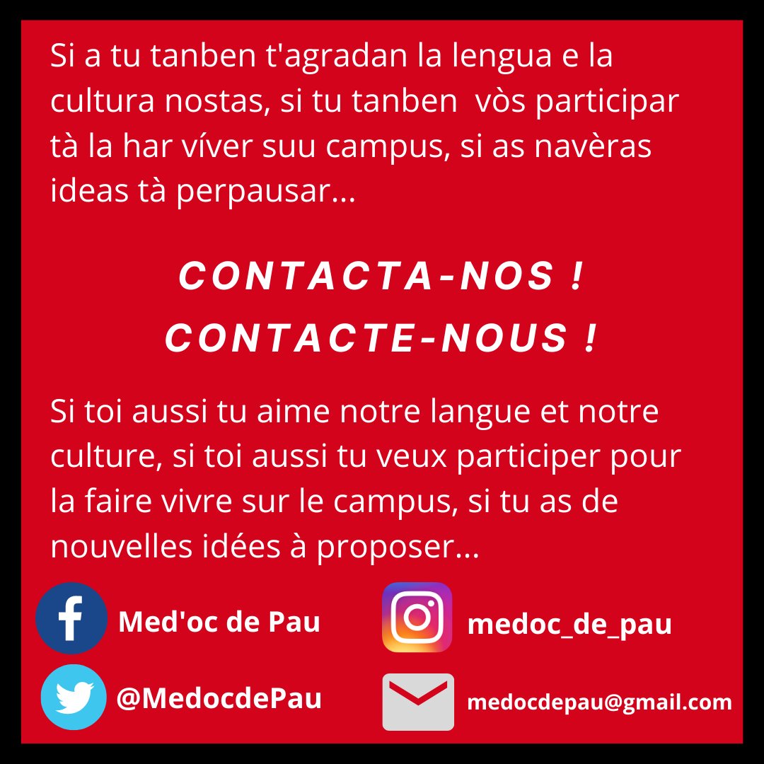 👋 Adishatz a tots e a totas!
Qu'em tornats e tornadas dab ua navèra equipa e navèras ideas!
⬇️ Aquiu ua petita presentacion de la nosta associacion e çò que hem: