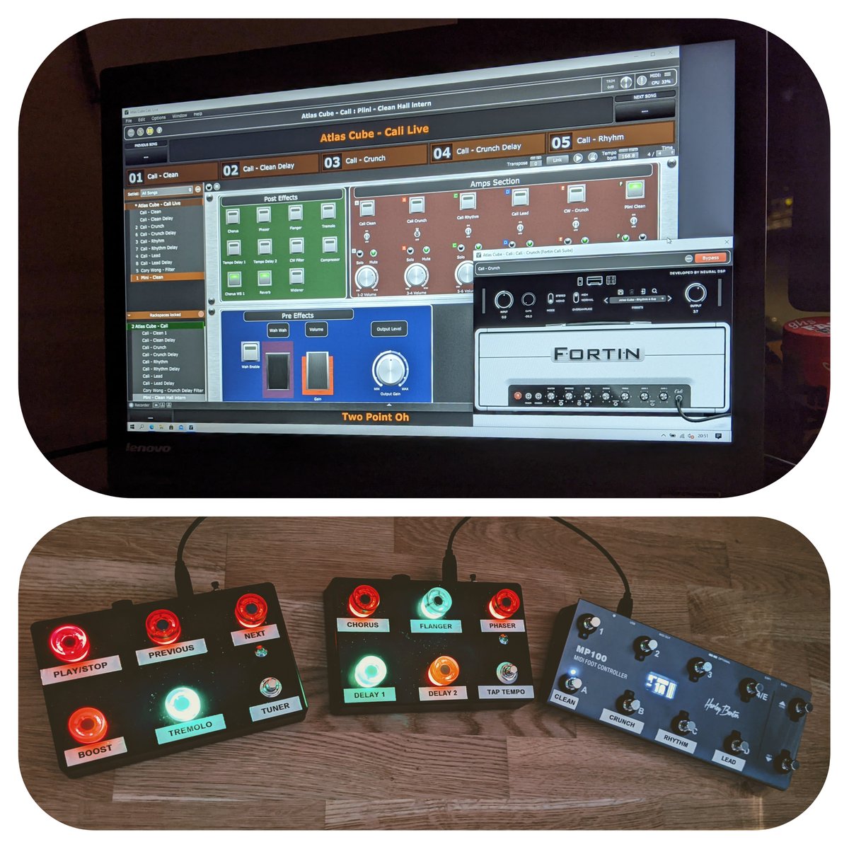 atlas_cube's tweet photo. Laptop live rig update! This is what the selfmade midi foot controllers are used for 👍 #atlascube #progrock #midicontrollers #guitar #guitarplayer #therift #MetalGear #MartinMies https://t.co/tybMjUW48w