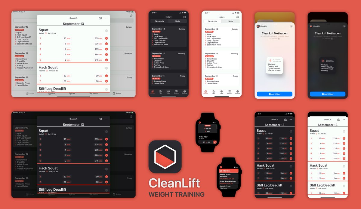 iOS_Luke's tweet photo. We've got a home screen widget on @clean_lift! Motivational quotes updating every 30 minutes to keep users pumped for the next workout 💪 https://t.co/0bDNuh72H3 https://t.co/rIWXUKR5Na