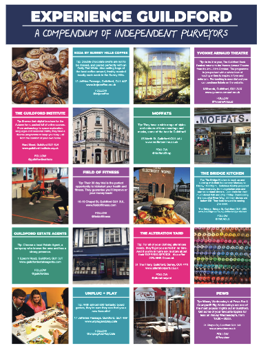 ExperienceGford's tweet photo. New edition of #GuideTo out, highlighting another fab 10 Guildford Indies #Kojacoffee, @YvonneArnaud, @GuildfordInst, #MoffatsShop, @FOFteam, #TheBridgeKitchen @YMCADLG, @GuildfordEA, #TheAlterationYard, @unplugandplay17 & @pewsbar
Read the magazine here:https://t.co/eL04IyTZtB https://t.co/xIbtzKFz5K