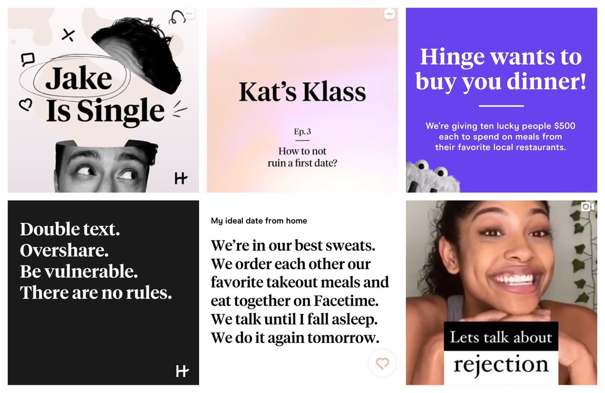 As you probably have noticed, they use a single serif font across their visual content & app too. Serif fonts are usually used because they feel classic, positive or trustworthy.If they would have used a bold font, like  @Tinder does, I don't think it would fit their mission.