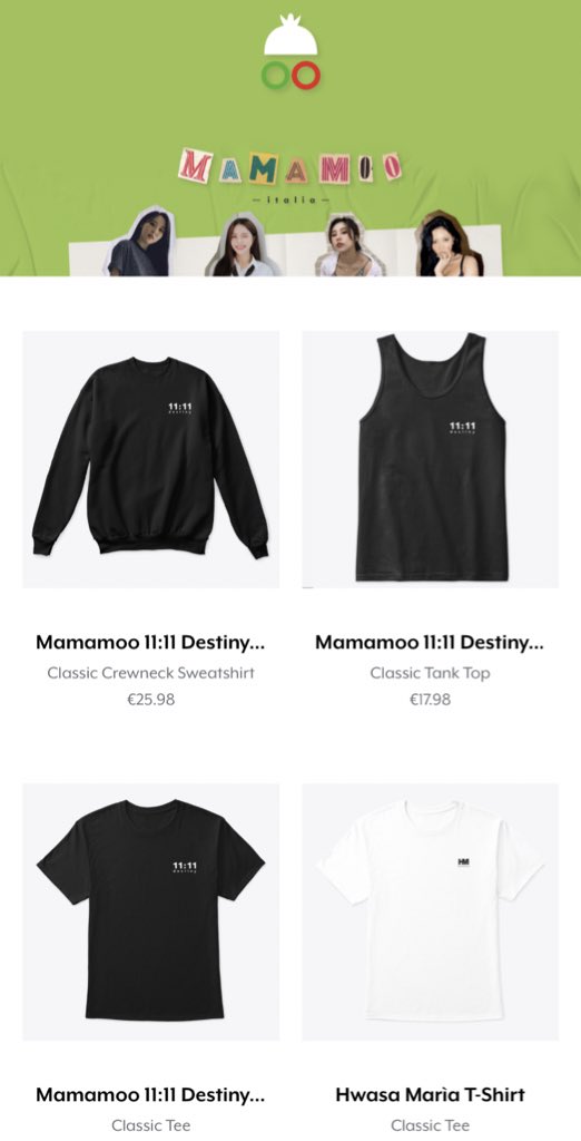 moomoos, we opened our store!

here you can find all the gadgets, and we are working on so much more yet to come❤️

🔗teespring.com/stores/mamamoo…