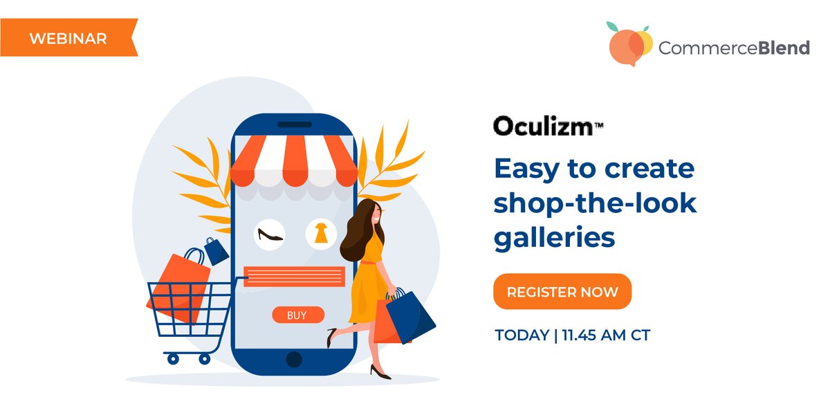 CommerceBlend's tweet photo. Join us for a virtual 'Lunch and Learn' with experts from the Oculizm team.

Oculizm provides a simple interface for retailers to find social media content, tag their products, and add them to beautifully curated galleries on their website. 

Meet Link - https://t.co/nFdpKc8XEd https://t.co/dj8WO3sSNq