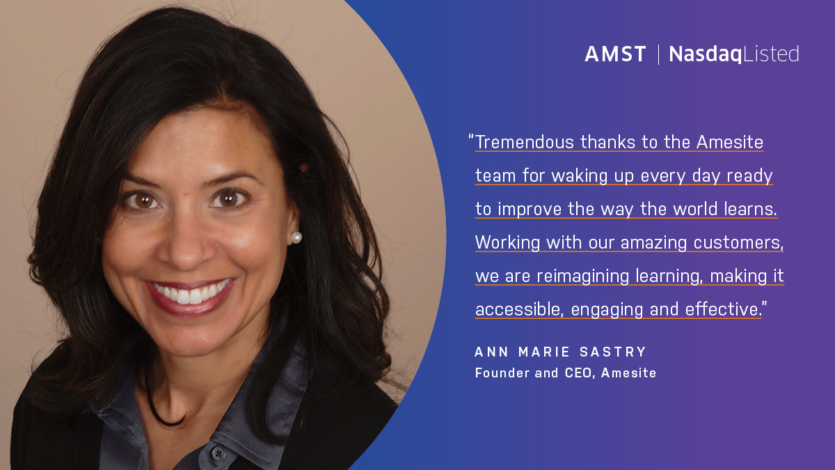 Nasdaq Exchange on X: Today, we're thrilled to welcome @AmesiteInc to the  @Nasdaq family! 🎉 Amesite is a high-tech artificial intelligence software  company offering a cloud-based platform for learning products to be