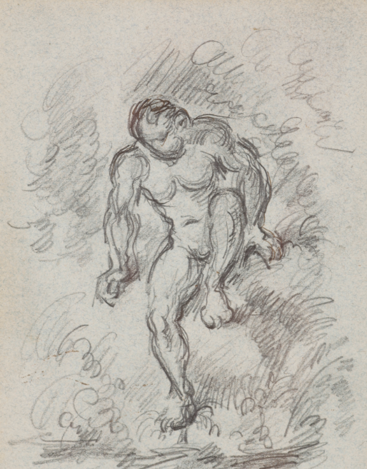 PetitPalais_'s tweet photo. [Un jour, un dessin]
L'inclusion de la figure nue dans le paysage fait partie des problèmes qui taraudèrent Cézanne, qui s'attacha au motif des baigneurs et des baigneuses tout au long de son œuvre. 
#CollectionPrat #dessin
Cézanne, Baigneur descendant dans l'eau, Collection Prat https://t.co/ne6KTqfjmi