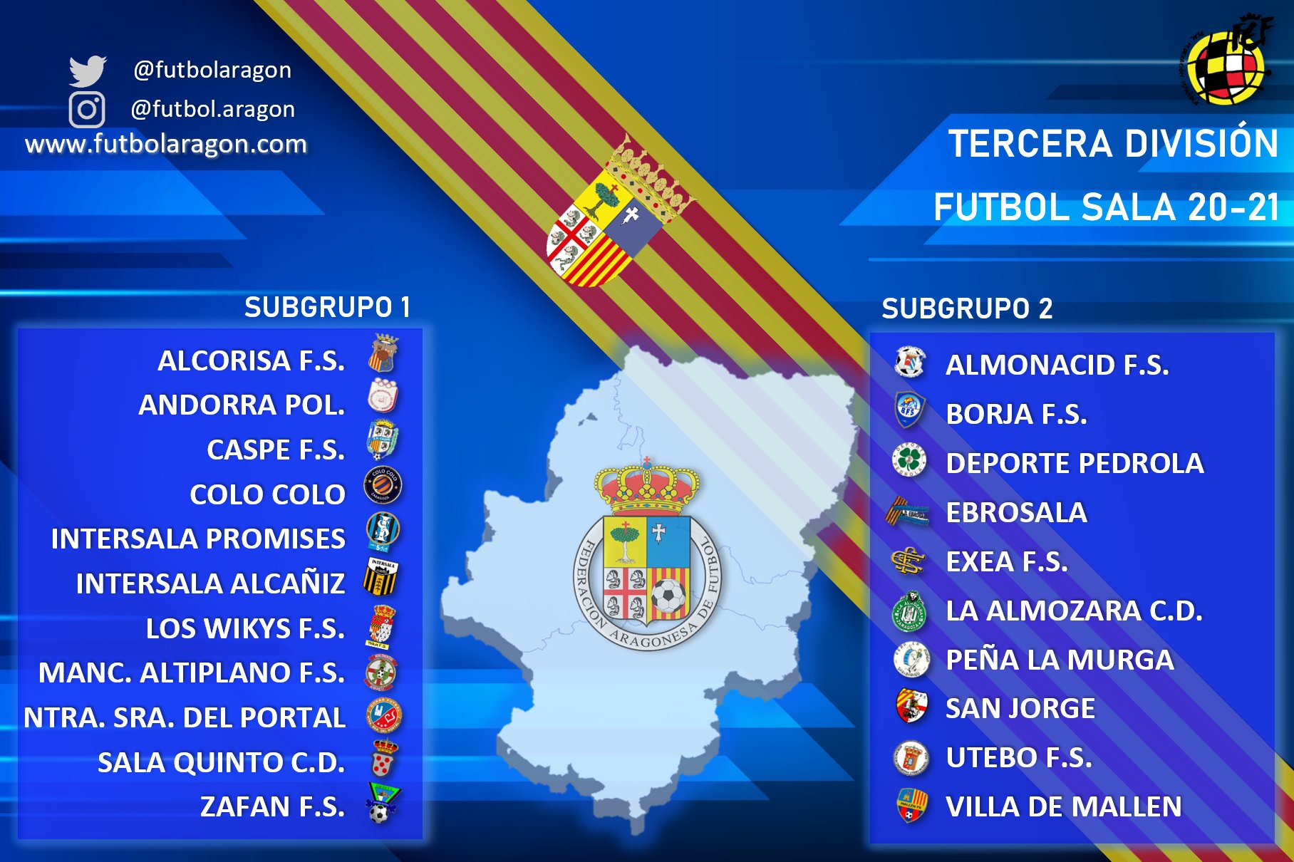 Federación Aragonesa de Fútbol-Resultado sorteo subgrupos División fútbol grupo 10