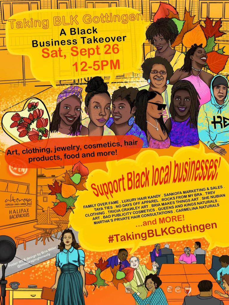 Tomorrow! 

#TakingBLKGottingen Fashion, art, food, performances and more! 

Gottingen Street will be taken over by local Black owned businesses. Don't miss out!