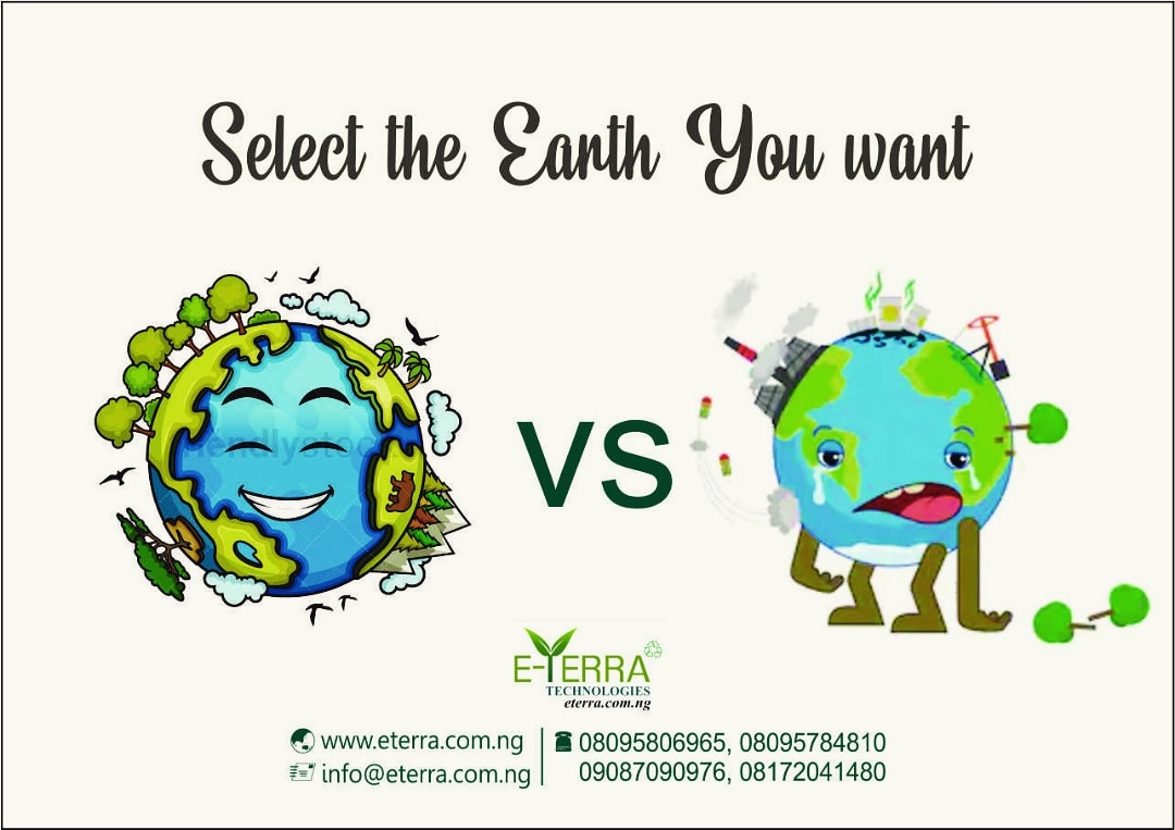 EterraTech's tweet photo. What if you had the ability to choose the earth you wanted to live in?
At E-Terra we are doing just that.
Join Us today !!!
Recycle Your Electronic Waste with Us.
#GoGreenGoEterra #ECOWAS #AfricaTrustFund #recycleweek2020 #eterra2020 #unicef #FridayThoughts #LagosTraffic https://t.co/CzBtnt2APa