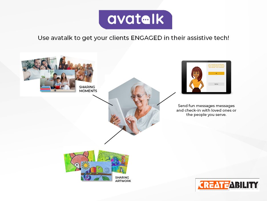 Did you know that when #avatalk isn't in action, it serves as a digital platform to share things with your loved ones or the people you serve?  youtu.be/d0-nn8hSfW0 #intellectualdisabilties #dementia #downsyndrome #dsp
