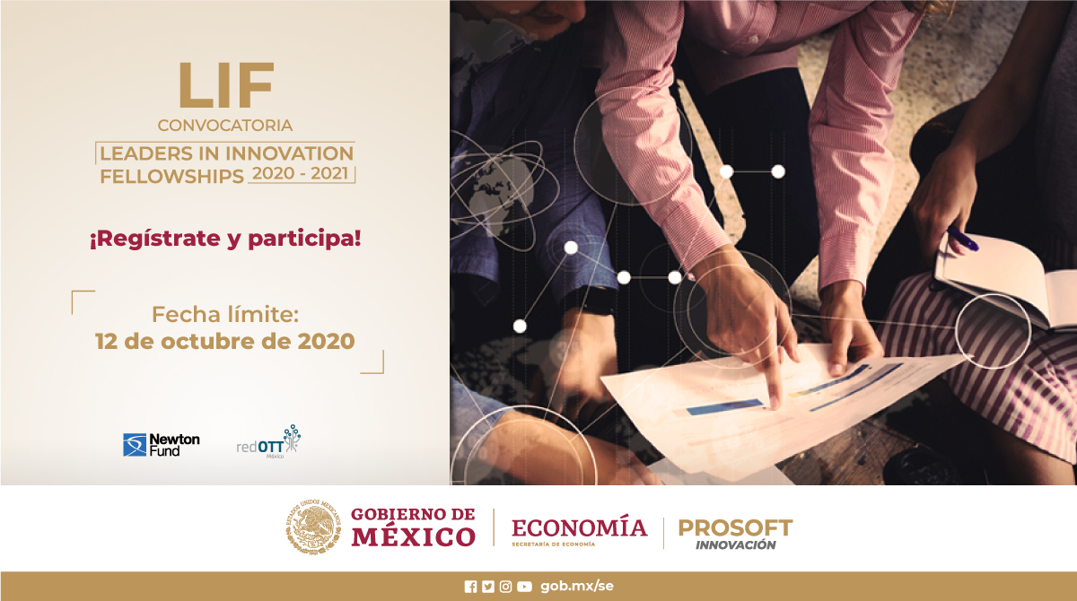 SE_mx's tweet photo. Conoce la convocatoria del programa Leaders in Innovation Fellowships 2020-2021. 

Fecha límite para participar: 12 de octubre de 2020. 

Da clic para más información 👇 https://t.co/OlWOPQhbPN 
#LIF7 
#InnovaciónMX https://t.co/0Vr1mLFM2b