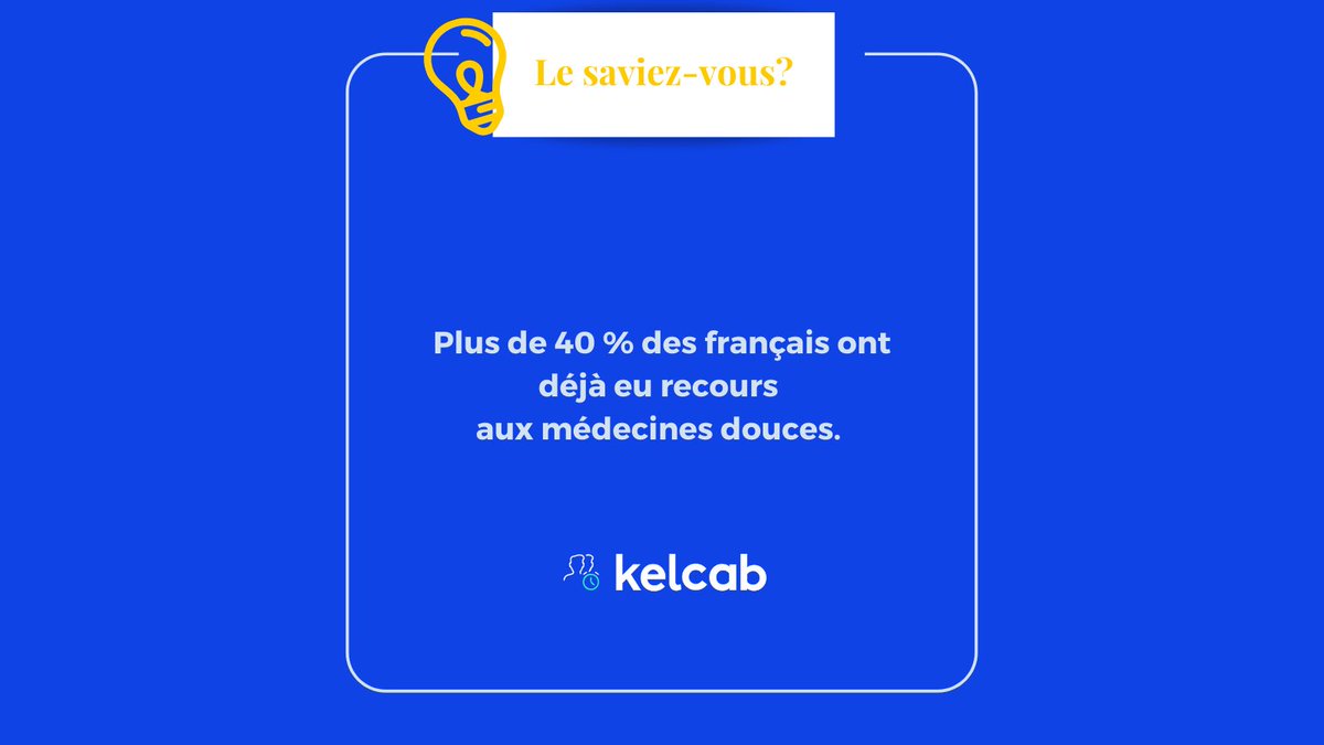 kelcab's tweet photo. 💡Le saviez vous ? Plus de 40 % des français ont déjà eu recours aux médecines douces. Ces pratiques se démocratisent de plus en plus au fil des années et sont toujours plus appréciées par les Français !#info #santéfrançais #paramédical #médecinedouce #health #cabinetrentable https://t.co/aF56NVGCJ4